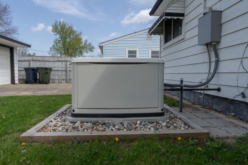 Residential Backup Generator in a Garden